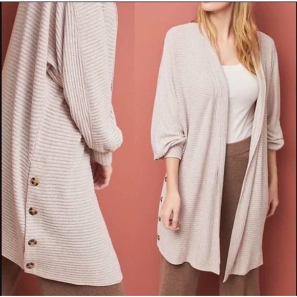 Anthropologie Sweaters - Anthropologie Saturday Sunday Acadia Ribbed Cloudfleece Duster Cardigan Sz S